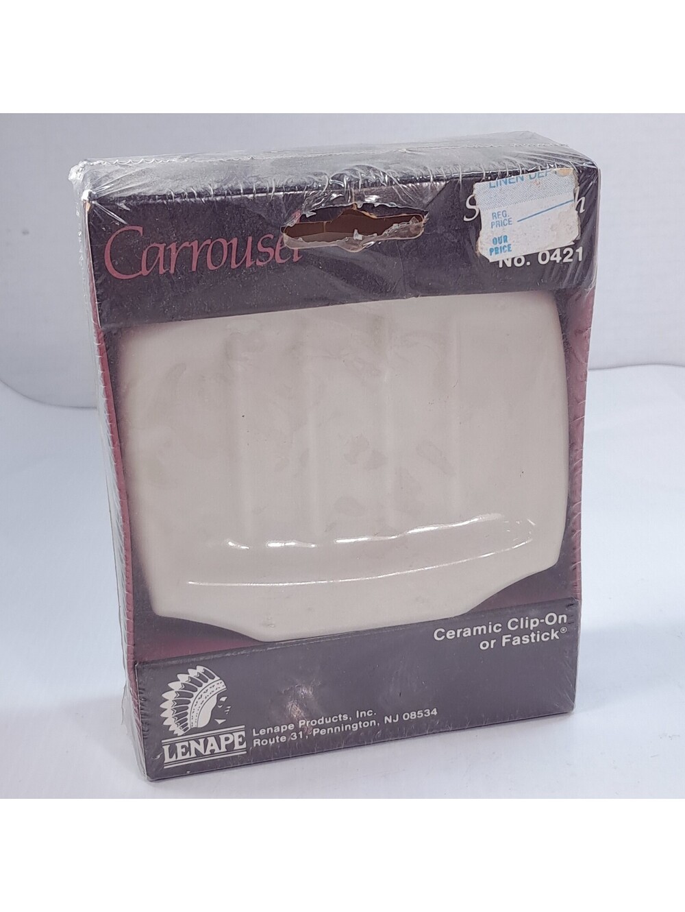 Lenape Carrousel Soap Dish Ceramic Clip-On or Fastick No. 0421 bone #17 carousel